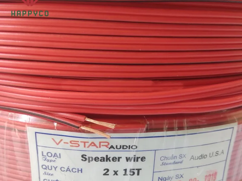 Dây Điện Đôi V-Star USA Lõi Đồng 100% Đỏ Đen 2x15 