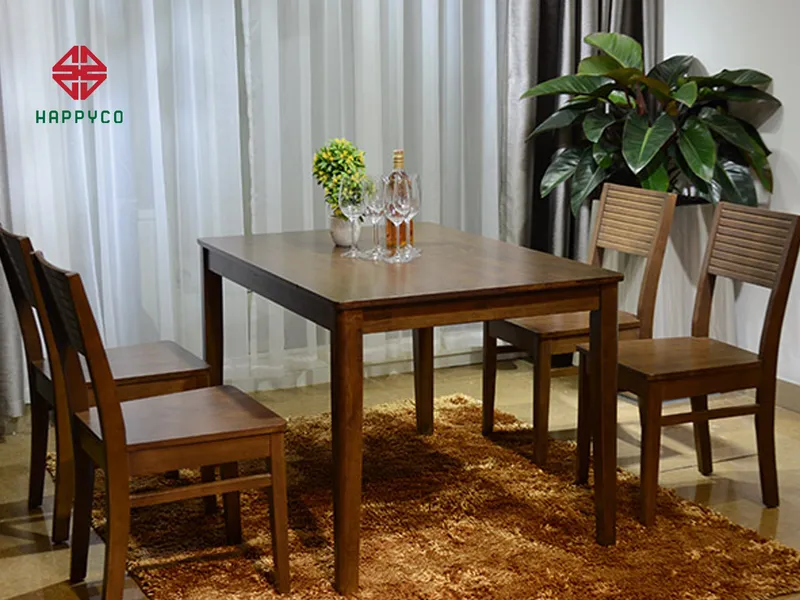 BÀN CHERRY MẶT MDF VENEER  CHÂN CAO SU - BCRV-CS14080