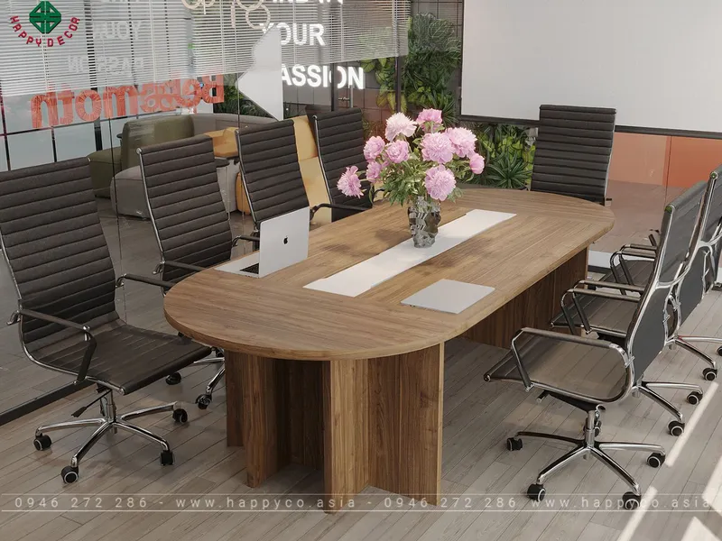 Bàn họp văn phòng hình bầu dục BH6804