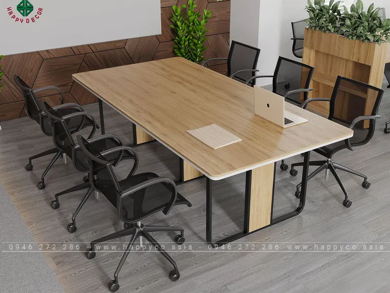 Bàn họp văn phòng chân sắt dài 2.4m BH6805