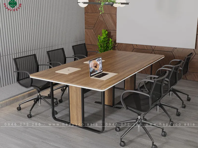 Bàn họp văn phòng chân sắt dài 2.4m BH6805