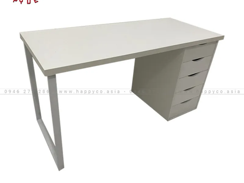 Bàn ikea 1 tủ full trắng