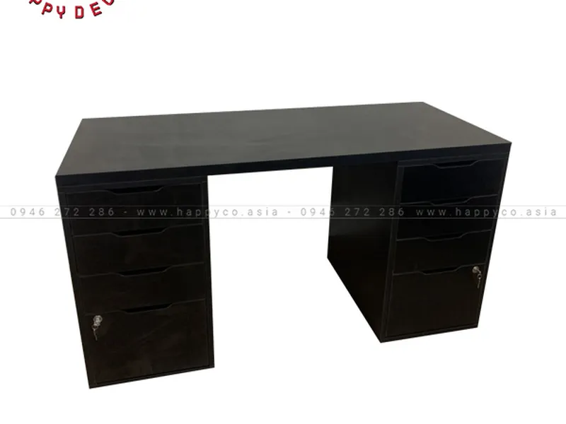 Bàn IKEA 2 tủ full đen