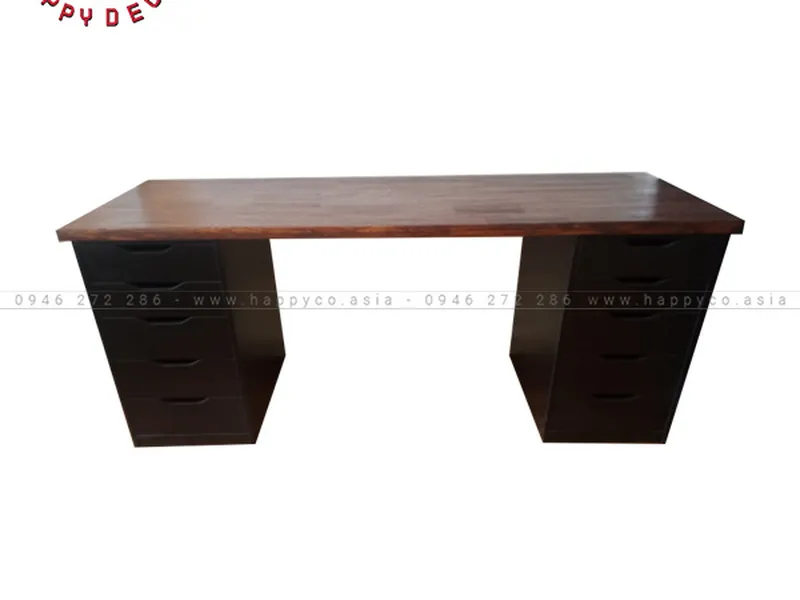 Bàn IKEA 2 tủ nâu đen