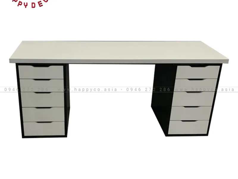 Bàn IKEA 2 tủ trắng