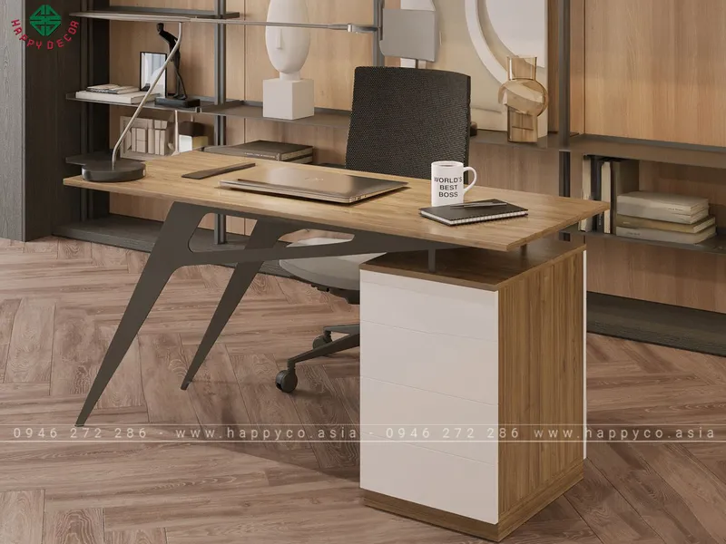 Bàn làm việc chân sắt sang trọng hiện đại BV6802