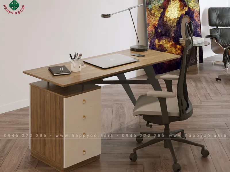 Bàn làm việc chân sắt sang trọng hiện đại BV6802