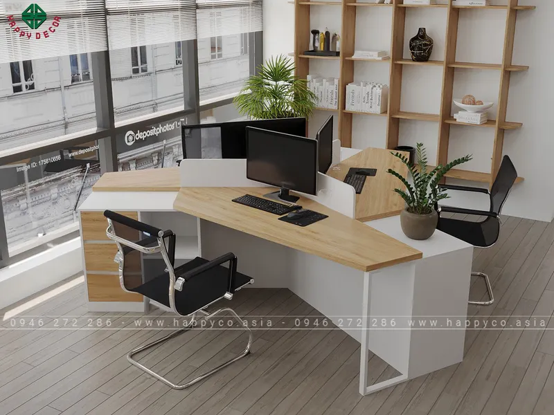 Cụm bàn làm việc văn phòng đẹp hiện đại BLV6801