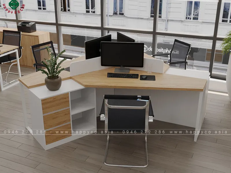 Cụm bàn làm việc văn phòng đẹp hiện đại BLV6801
