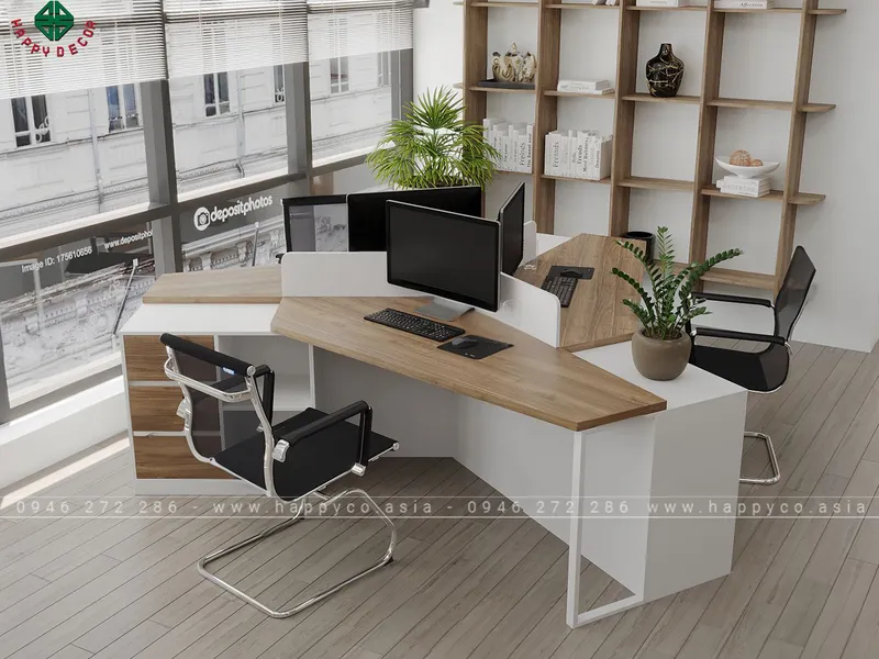 Cụm bàn làm việc văn phòng đẹp hiện đại BLV6801