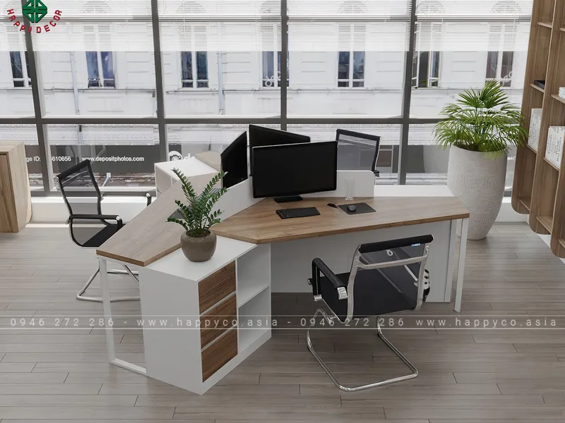 Cụm bàn làm việc văn phòng đẹp hiện đại BLV6801