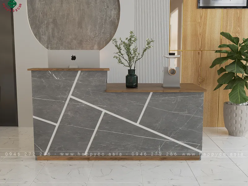 Mẫu bàn quầy lễ tân đẹp hiện đại BQ6801