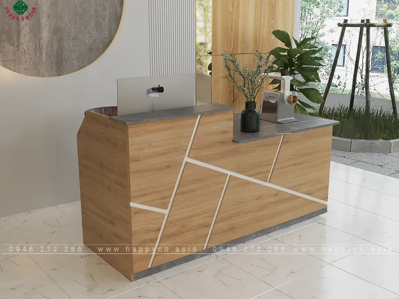 Mẫu bàn quầy lễ tân đẹp hiện đại BQ6801