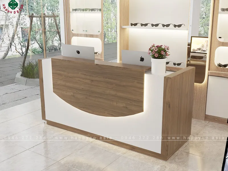 Mẫu bàn lễ tân chữ I BQ6816