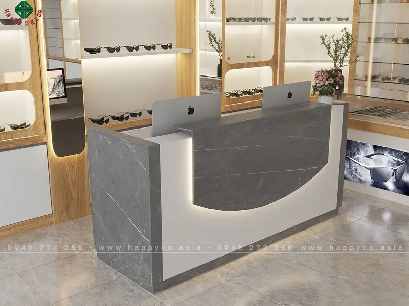 Mẫu bàn lễ tân chữ I BQ6816