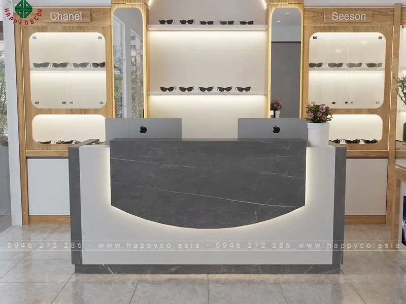 Mẫu bàn lễ tân chữ I BQ6816
