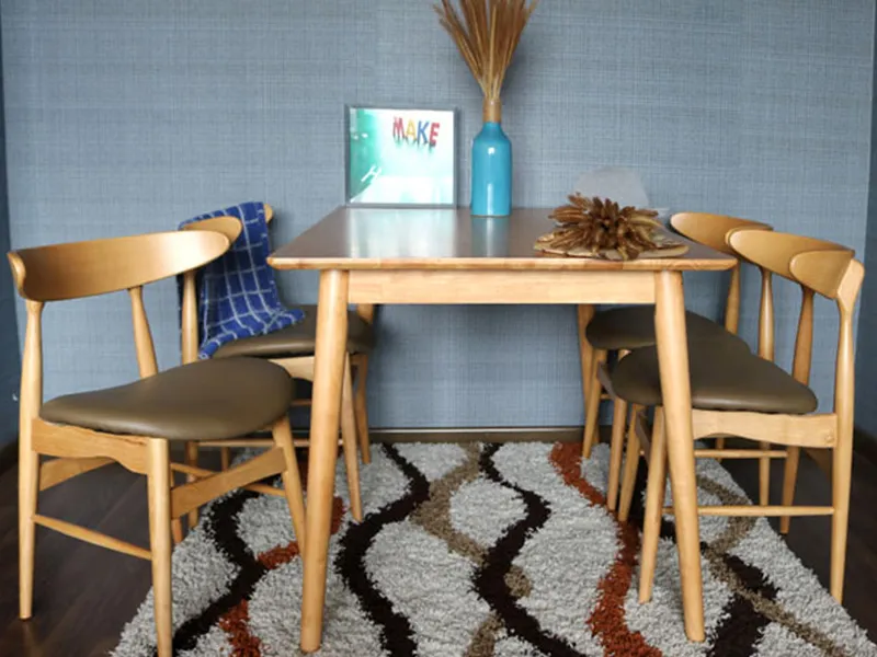 BÀN LUNA MẶT MDF VENEER  CHÂN CAO SU - BLNV-CS12075
