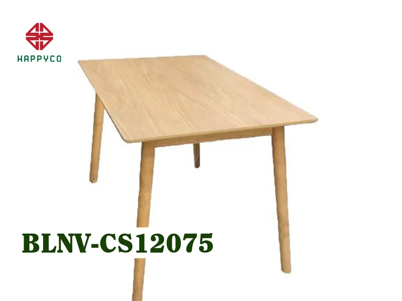 BÀN LUNA MẶT MDF VENEER  CHÂN CAO SU - BLNV-CS12075