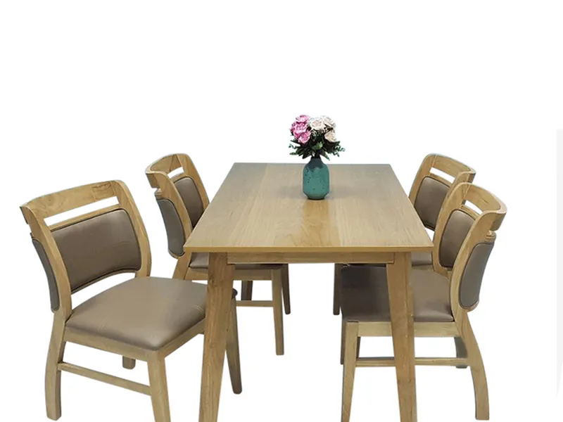 BÀN OBAMA MẶT MDF VENEER  CHÂN CAO SU - BOBMV-CS12075