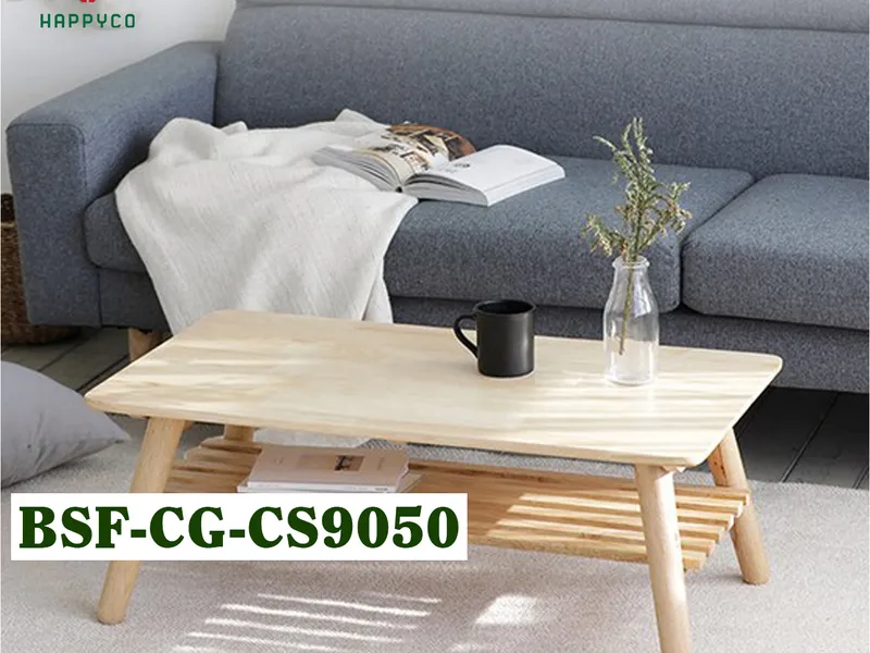 BÀN SOFA GỖ CAO SU CHÂN GẬP TIỆN LỢI BSF-CG-CS9050