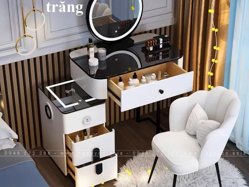 BÀN TRANG ĐIỂM GỖ MDF BỌC NHỰA TN34
