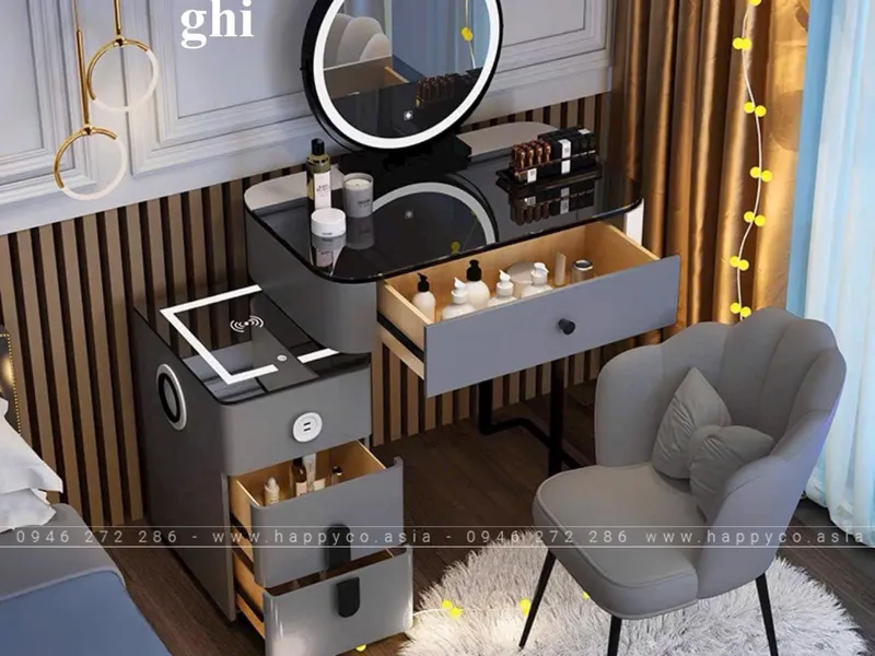 BÀN TRANG ĐIỂM GỖ MDF BỌC NHỰA TN34