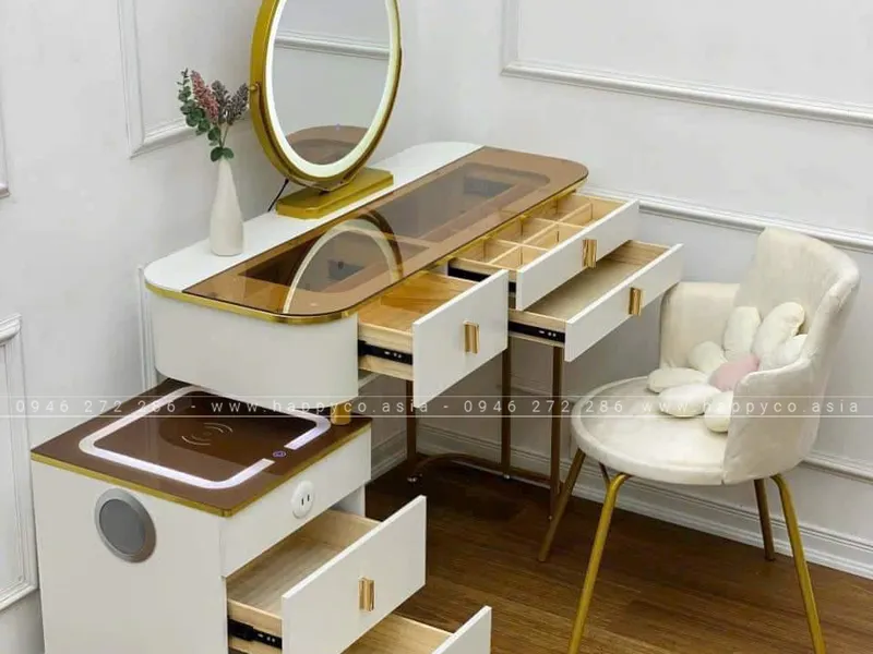 BÀN TRANG ĐIỂM GỖ MDF BỌC NHỰA TN35