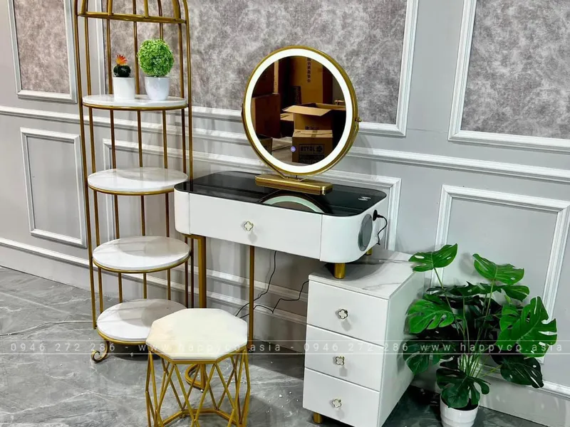 BÀN TRANG ĐIỂM GỖ MDF BỌC NHỰA TN37