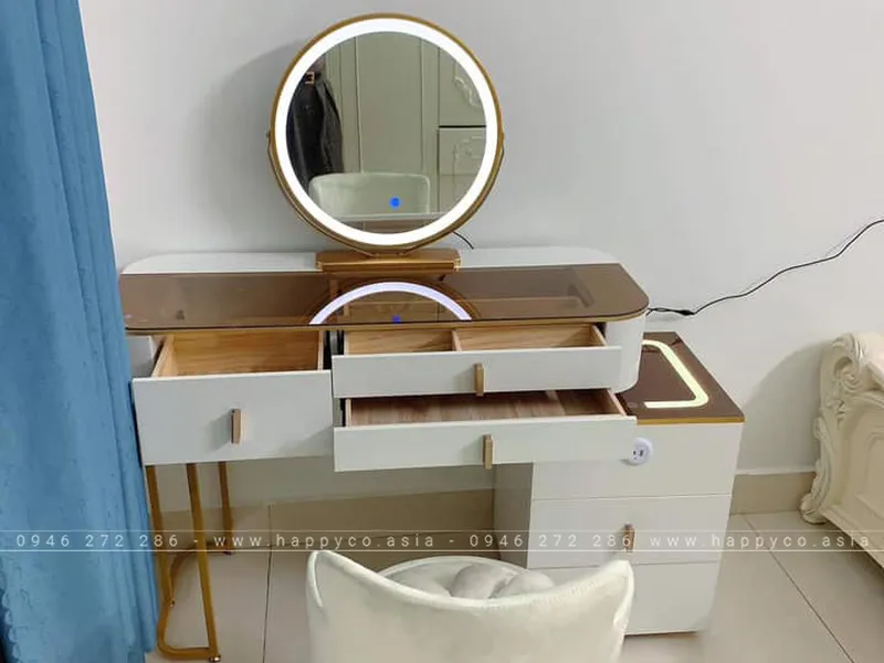 BÀN TRANG ĐIỂM GỖ MDF BỌC NHỰA TN50