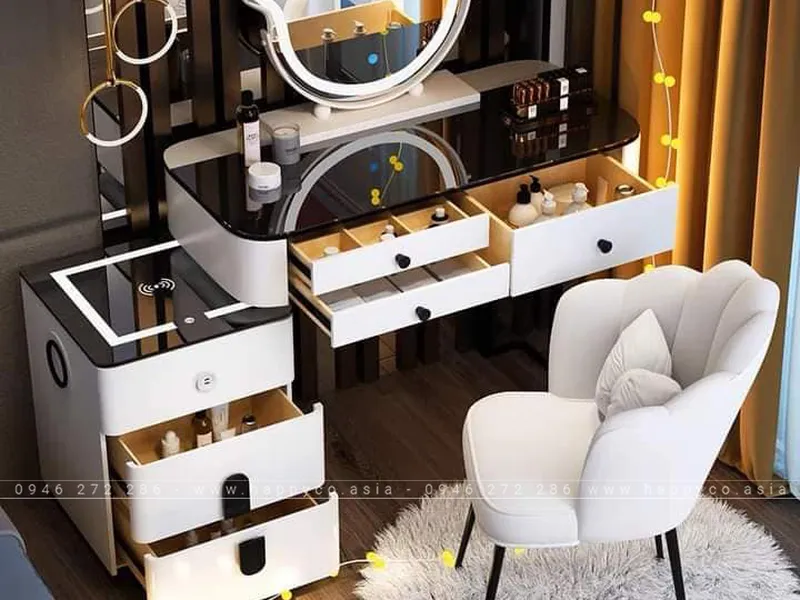 BÀN TRANG ĐIỂM GỖ MDF BỌC NHỰA TN52