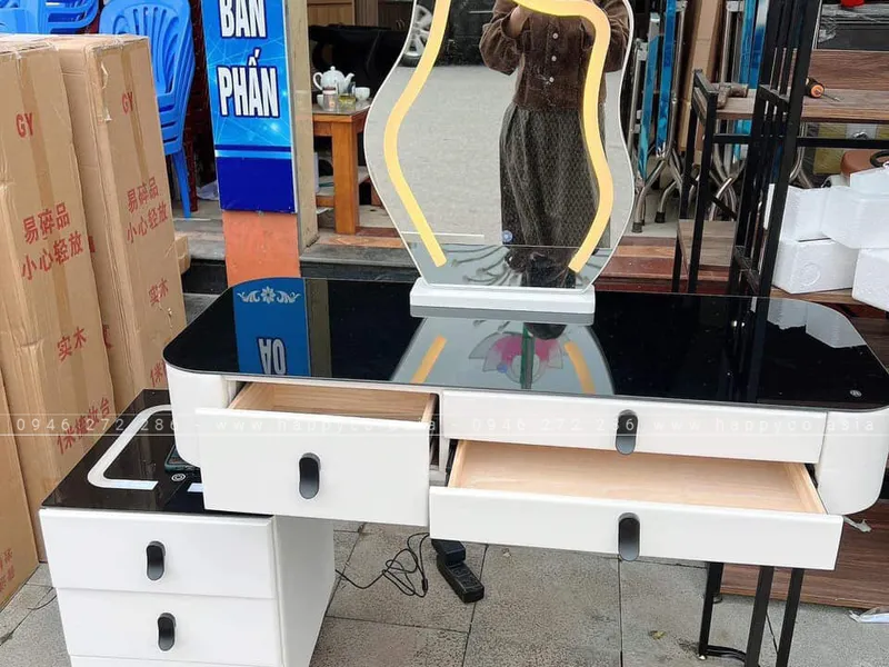 BÀN TRANG ĐIỂM GỖ MDF BỌC NHỰA TN46