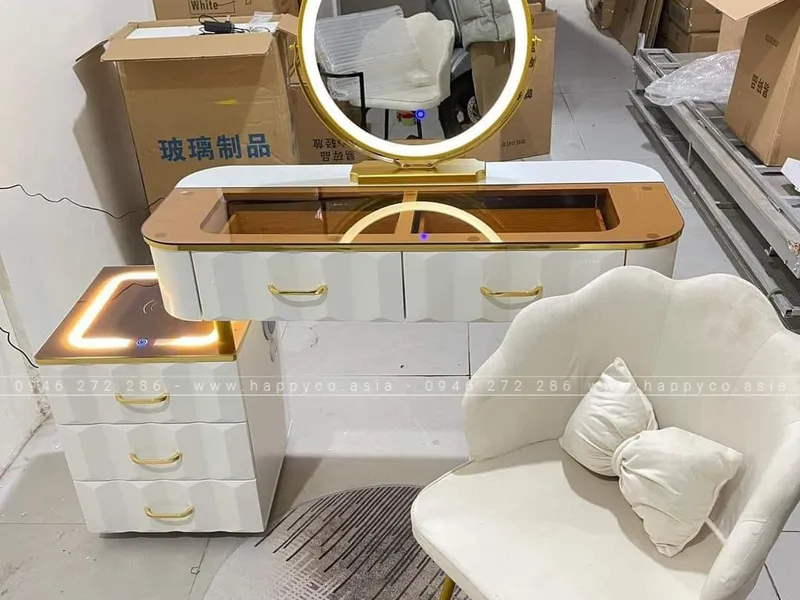 BÀN TRANG ĐIỂM GỖ MDF BỌC NHỰA TN53