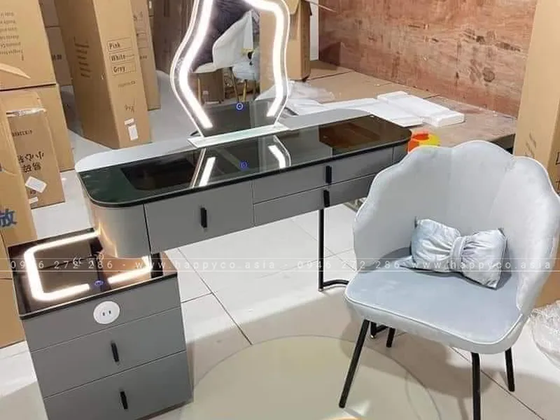 BÀN TRANG ĐIỂM GỖ MDF BỌC NHỰA TN54