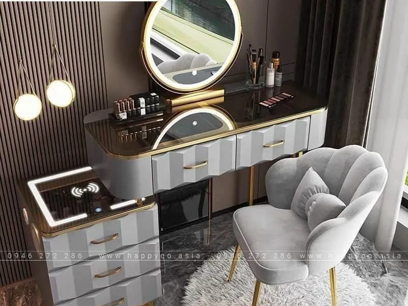 BÀN TRANG ĐIỂM GỖ MDF BỌC NHỰA TN68