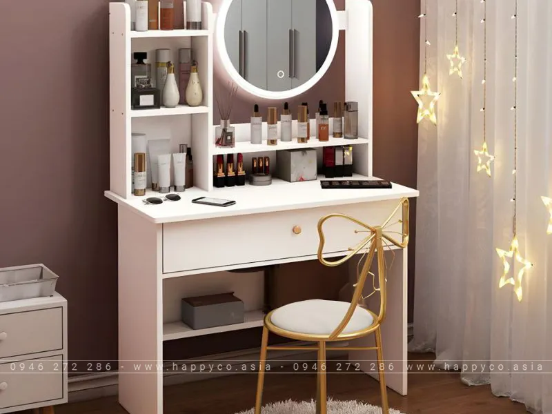 BÀN TRANG ĐIỂM GỖ MDF MÀU TRẮNG BP6837