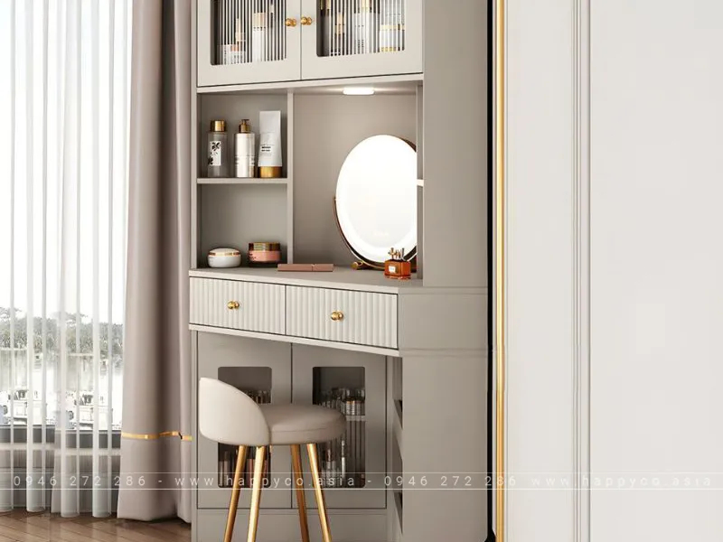 BÀN TRANG ĐIỂM GỖ MDF ĐỘC ĐÁO TỐI ƯU DIỆN TÍCH - BP6831