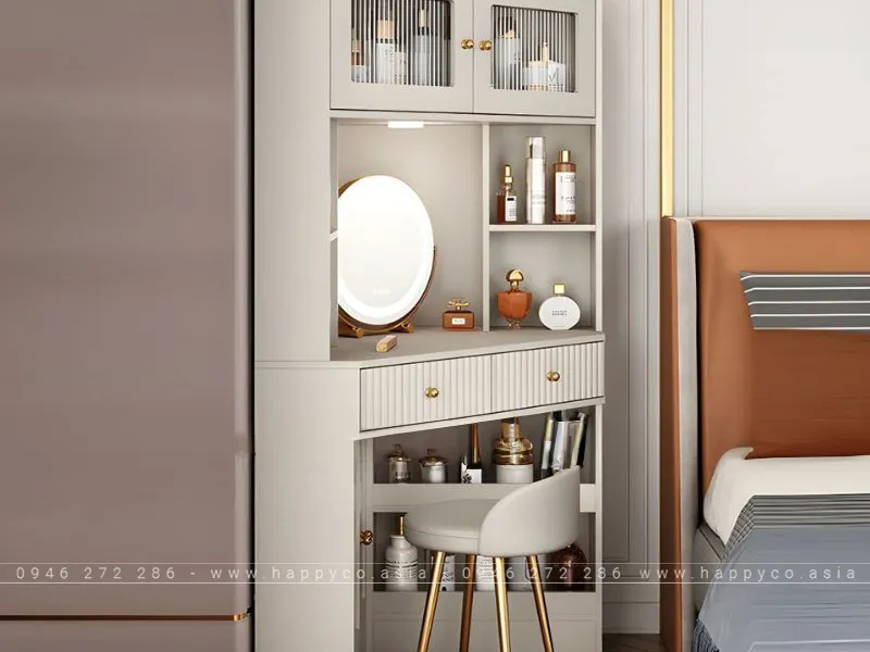BÀN TRANG ĐIỂM GỖ MDF ĐỘC ĐÁO TỐI ƯU DIỆN TÍCH - BP6831