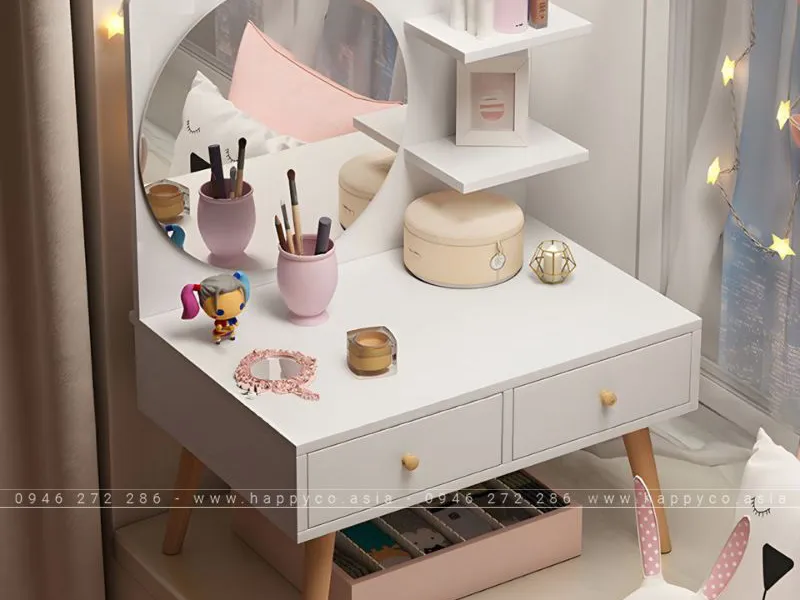 BÀN TRANG ĐIỂM GỖ MDF NHỎ GỌN