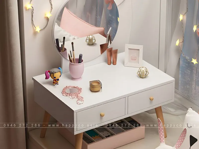 BÀN TRANG ĐIỂM GỖ MDF NHỎ GỌN