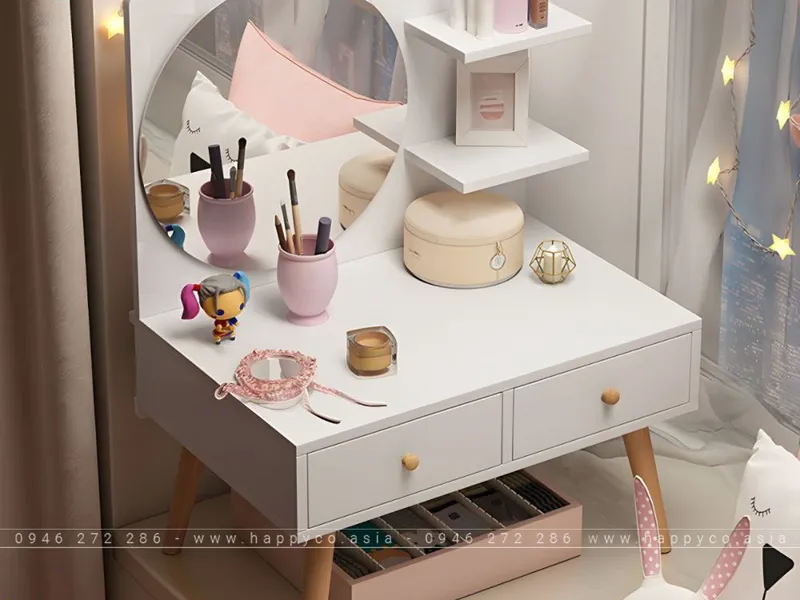 BÀN TRANG ĐIỂM GỖ MDF NHỎ GỌN
