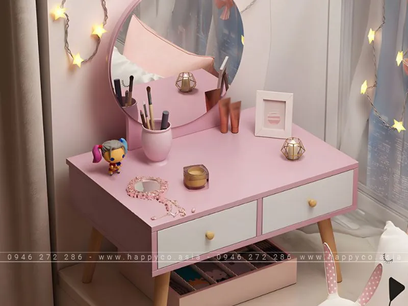 BÀN TRANG ĐIỂM GỖ MDF NHỎ GỌN