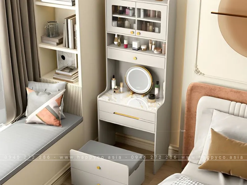 BÀN TRANG ĐIỂM GỖ MDF PHỐI MÀU TINH TẾ - BP6827