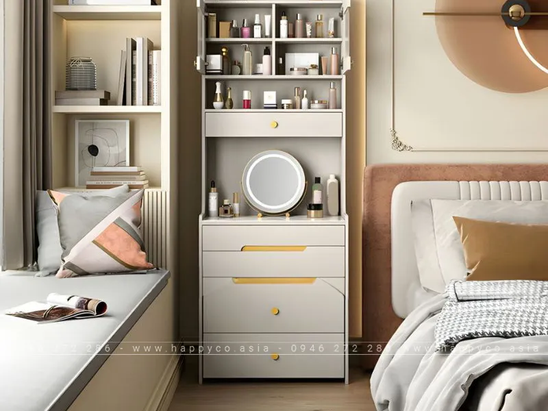 BÀN TRANG ĐIỂM GỖ MDF PHỐI MÀU TINH TẾ - BP6827