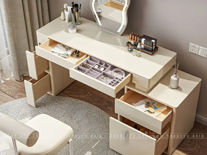 BÀN TRANG ĐIỂM GỖ MDF MÀU TRẮNG - BP6828