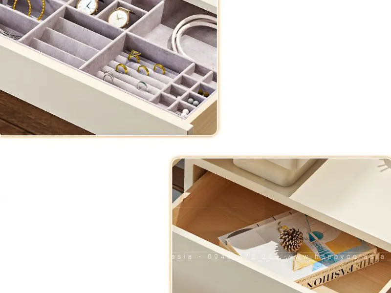 BÀN TRANG ĐIỂM GỖ MDF MÀU TRẮNG - BP6828