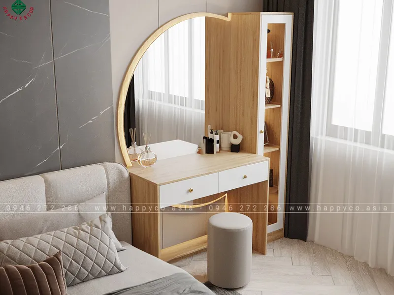 Bàn trang điểm gương bán nguyệt BP6801