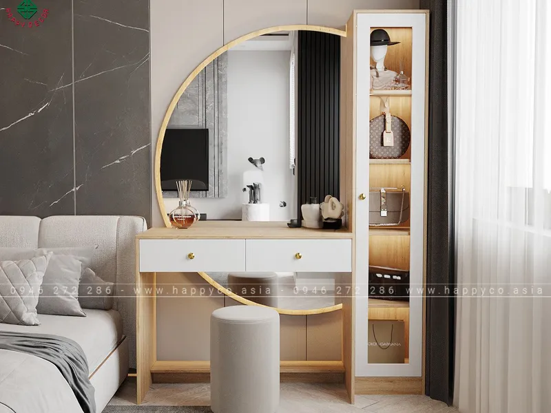 Bàn trang điểm gương bán nguyệt BP6801