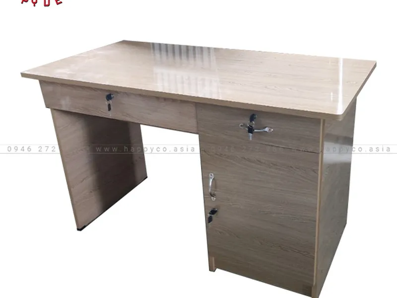 Bàn Văn Phòng Có Hộc Tủ Vân Kem
