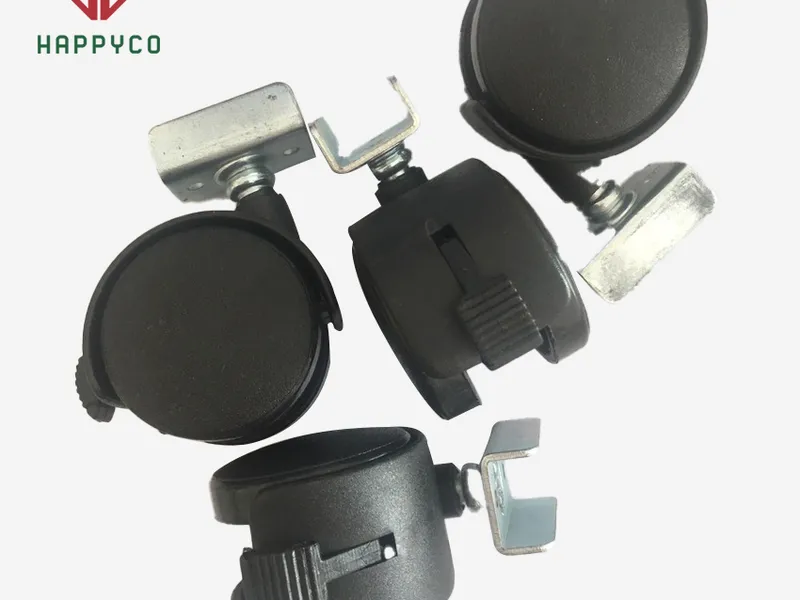 Bánh Xe Nhựa Đen 5P Đế U (Có Khoá)