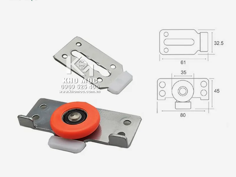 Ray Lùa & Bánh xe cửa lùa nhôm UU